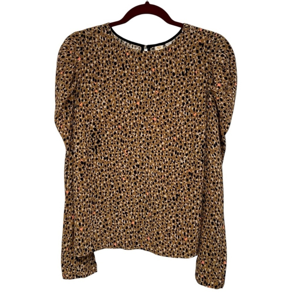 Dolan Animal Print Long Puff Sleeve Crew Neck Casual Pullover Top Women’s Small - Picture 5 of 10
